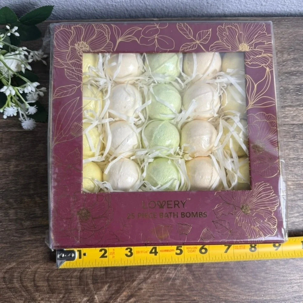 Lovery 25 Piece Bath Bomb Gift Set Rose Lavender Jasmine Eucalyptus New Sealed